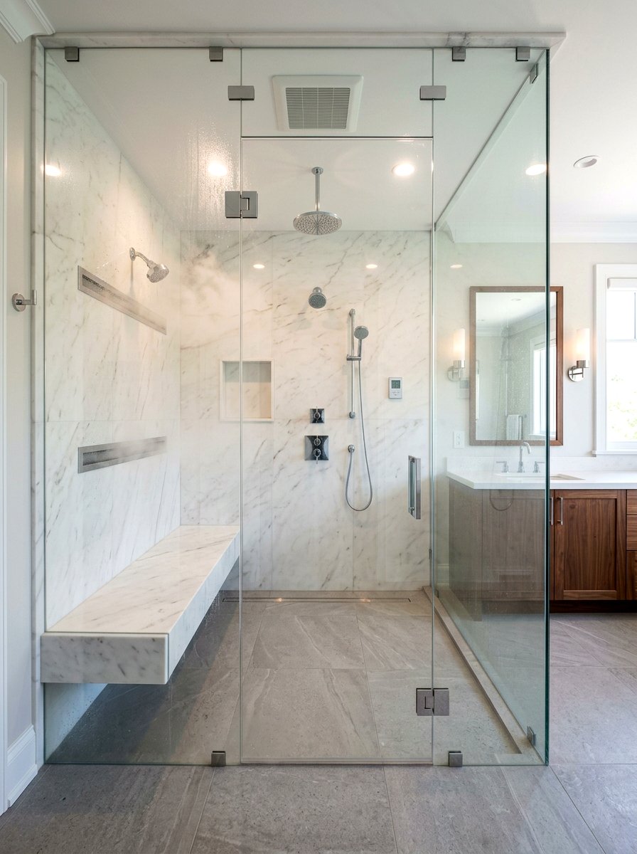 Steam Shower System - 30 curbless shower ideas