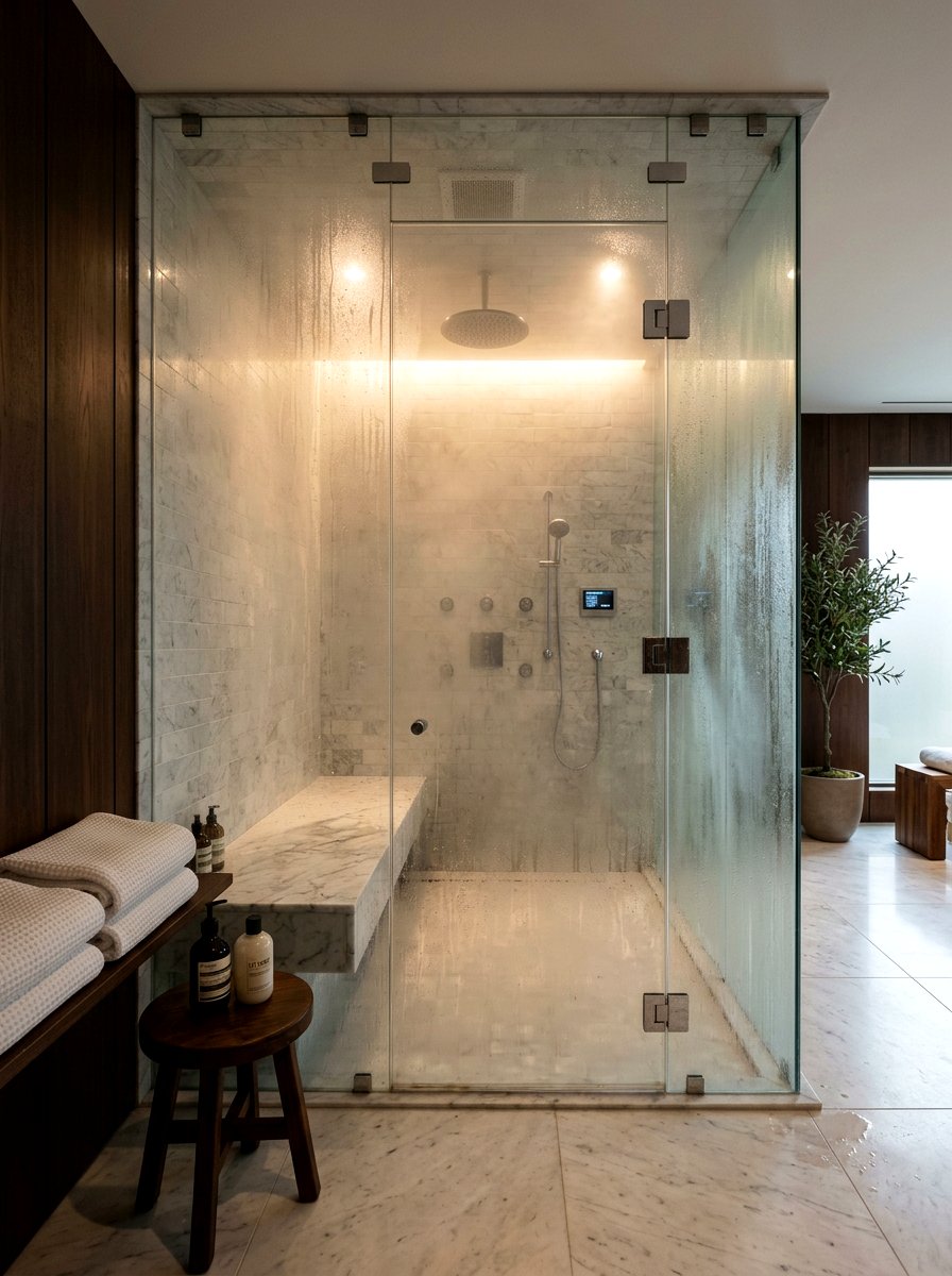 Steam Shower Wellness Room - 30 spa hotel bath ideas