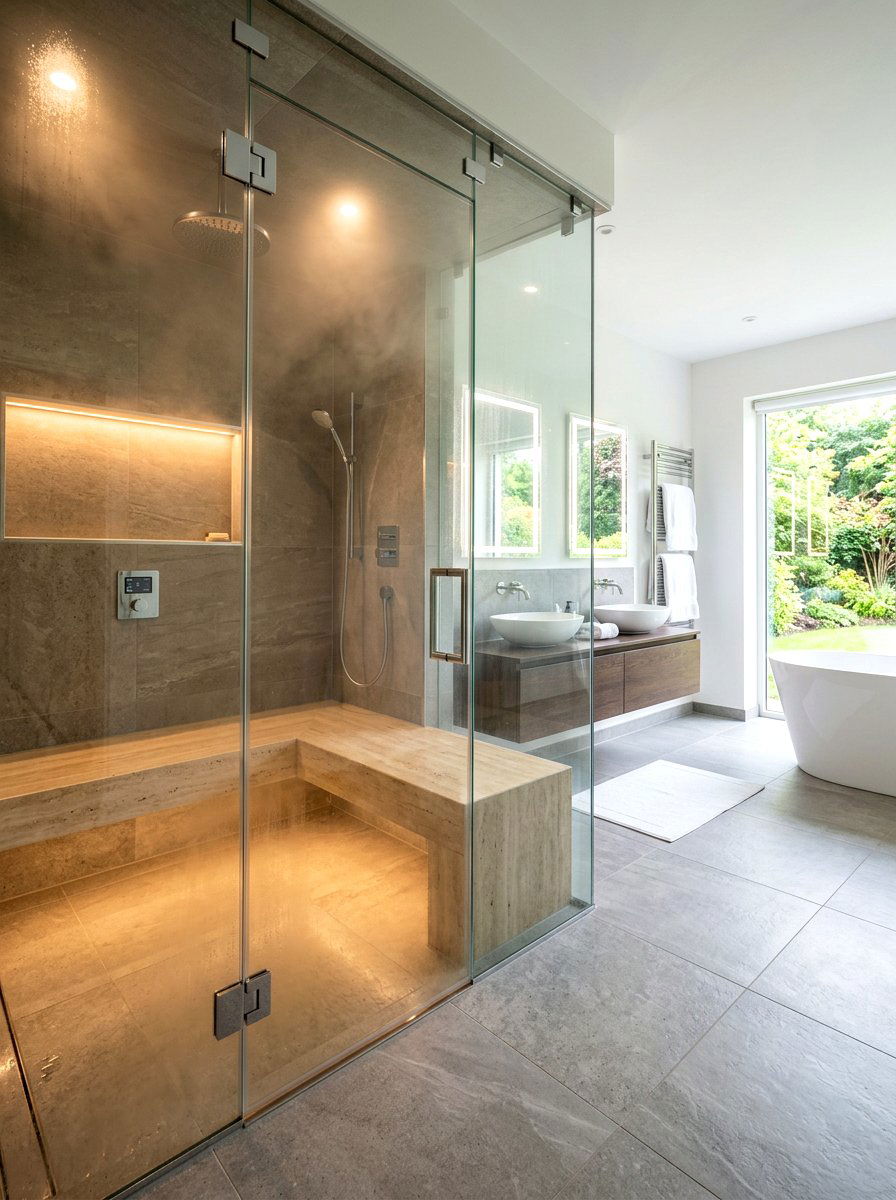 Steam shower bathroom - 30 spa shower bathroom ideas