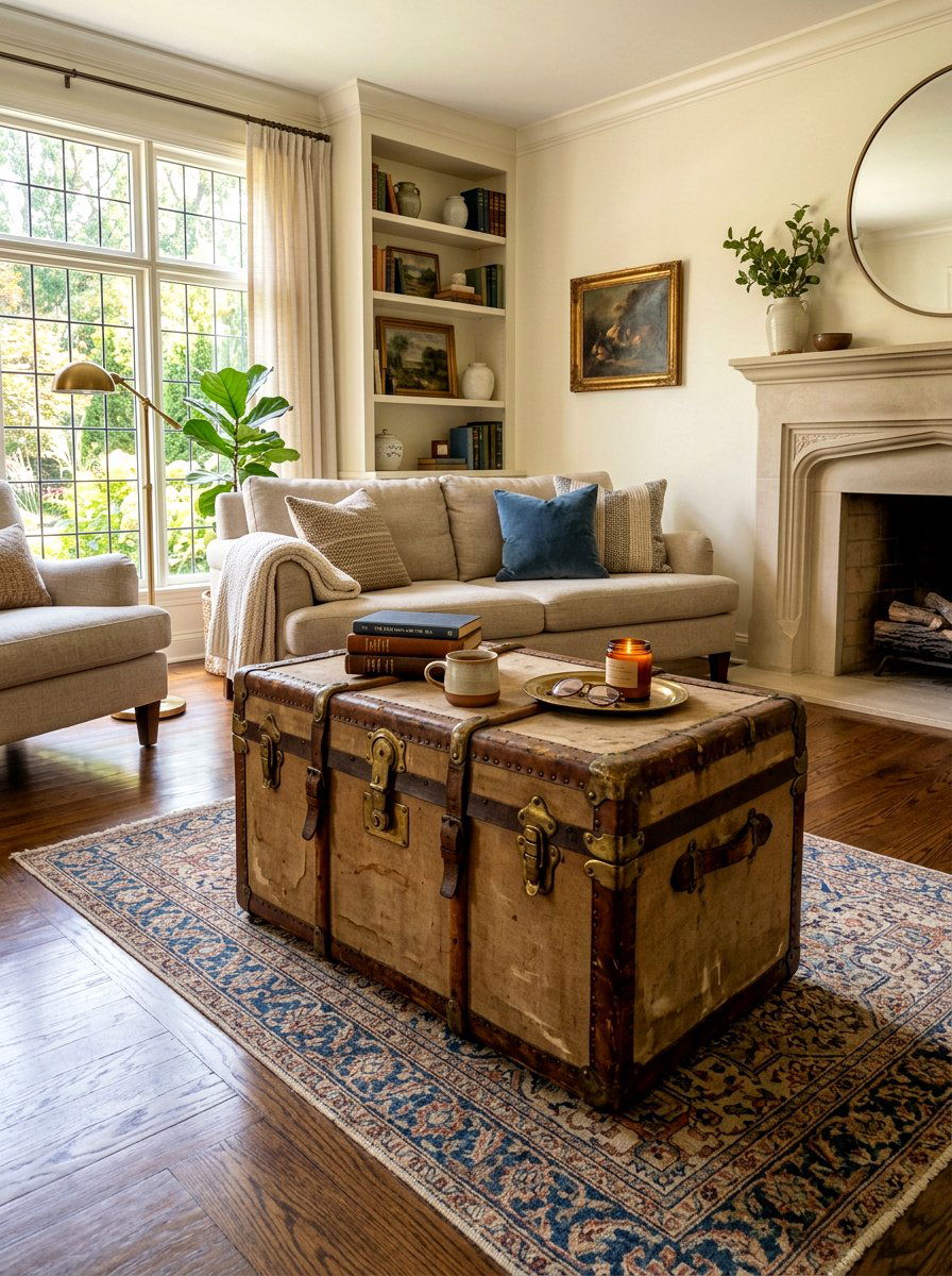 Steamer Trunk Chest - 30 vintage upcycled furniture ideas