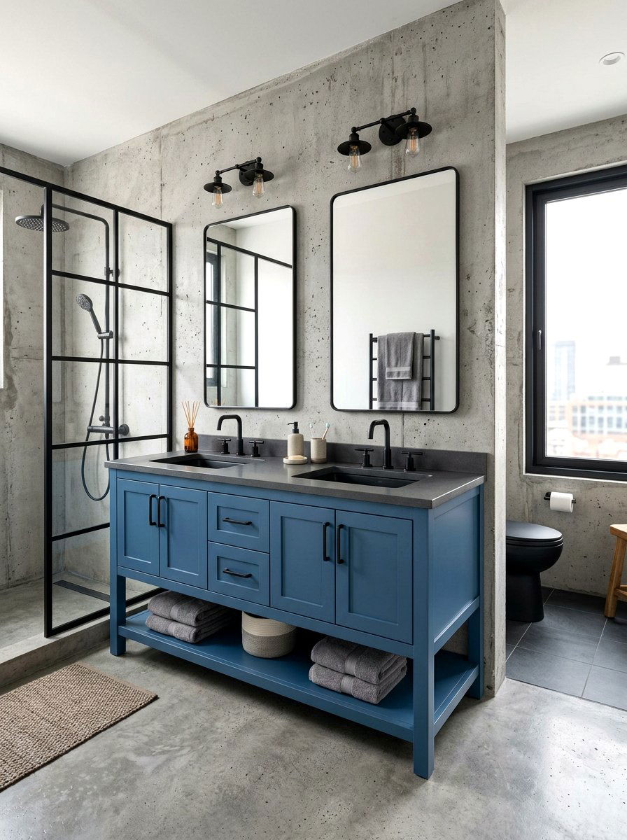 Steel Blue Bathroom Vanity - 30 blue bathroom ideas