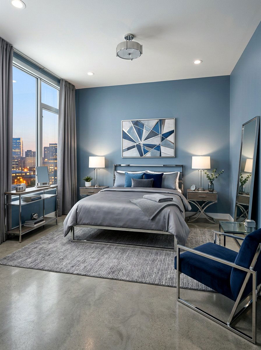 Steel Blue Bedroom - 30 ocean blue bedroom ideas
