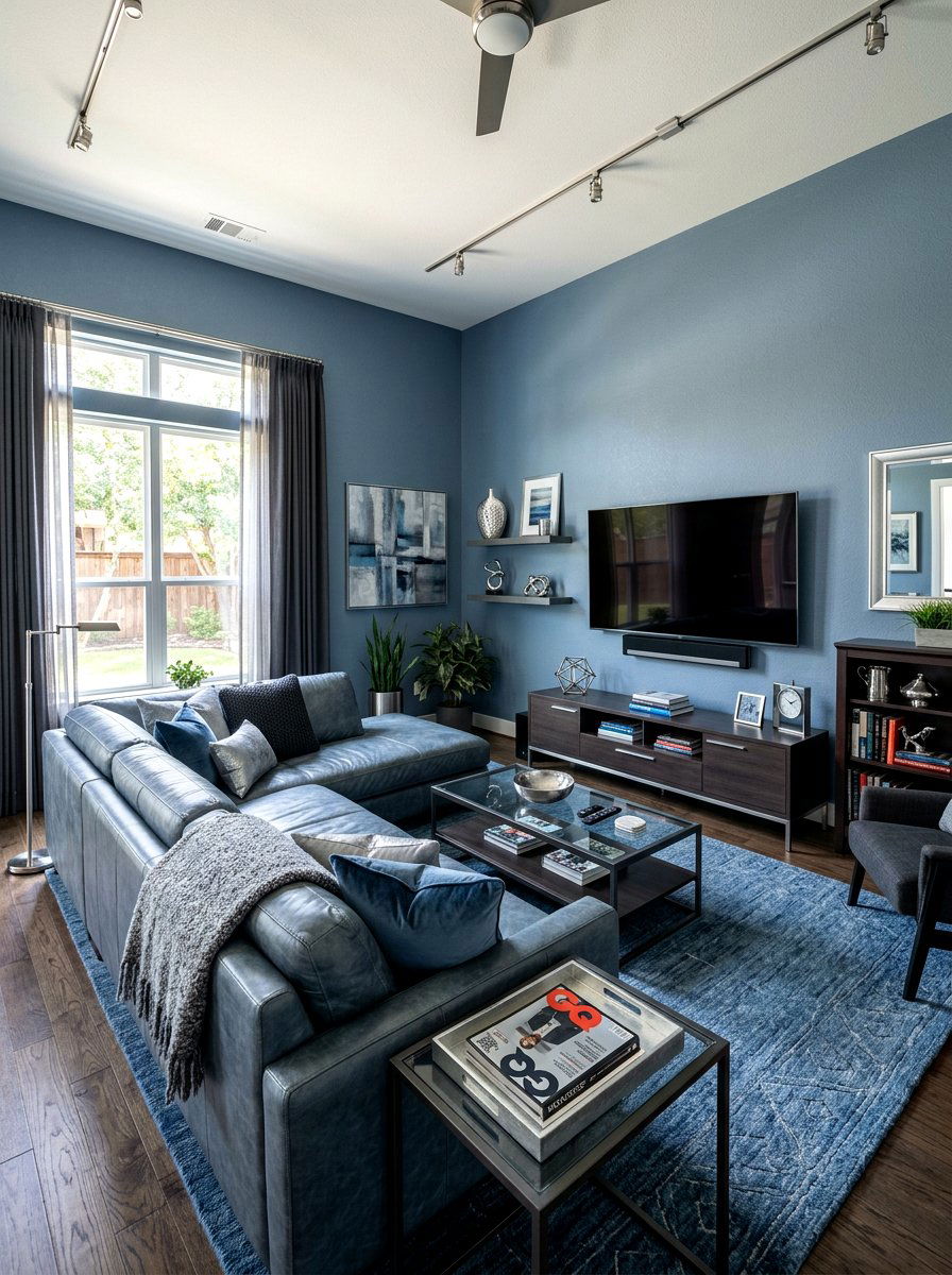 Steel Blue Den - 30 monochrome room ideas