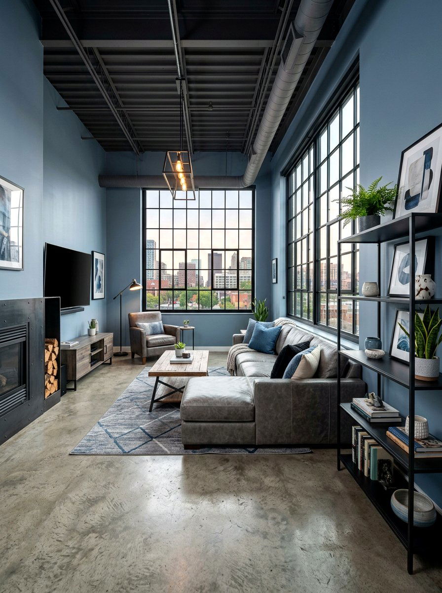 Steel Blue Living Room - 30 blue living room ideas