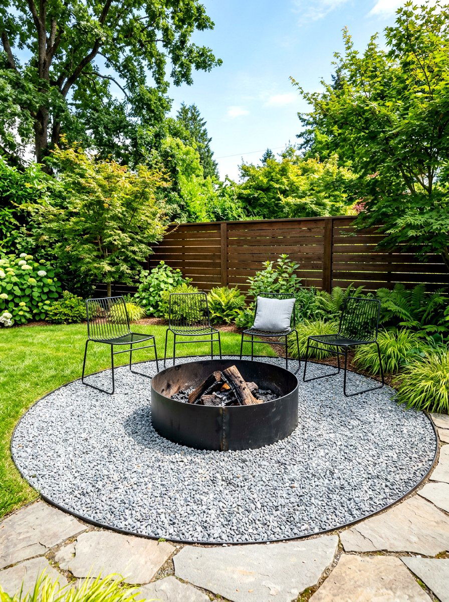 Steel Fire Pit Ring - 30 fire pit gravel area ideas