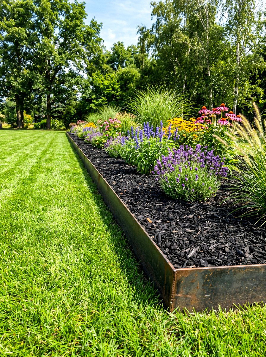 Steel Garden Edging - 30 low maintenance curb appeal ideas