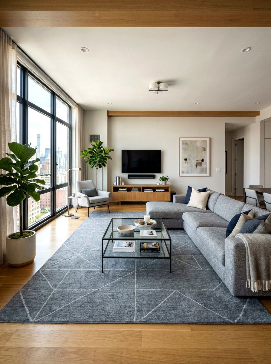 Steel Gray Living Room Rug - 30 steel gray living room ideas