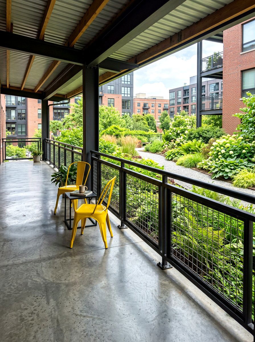 Steel Mesh Railing - 30 porch handrail ideas