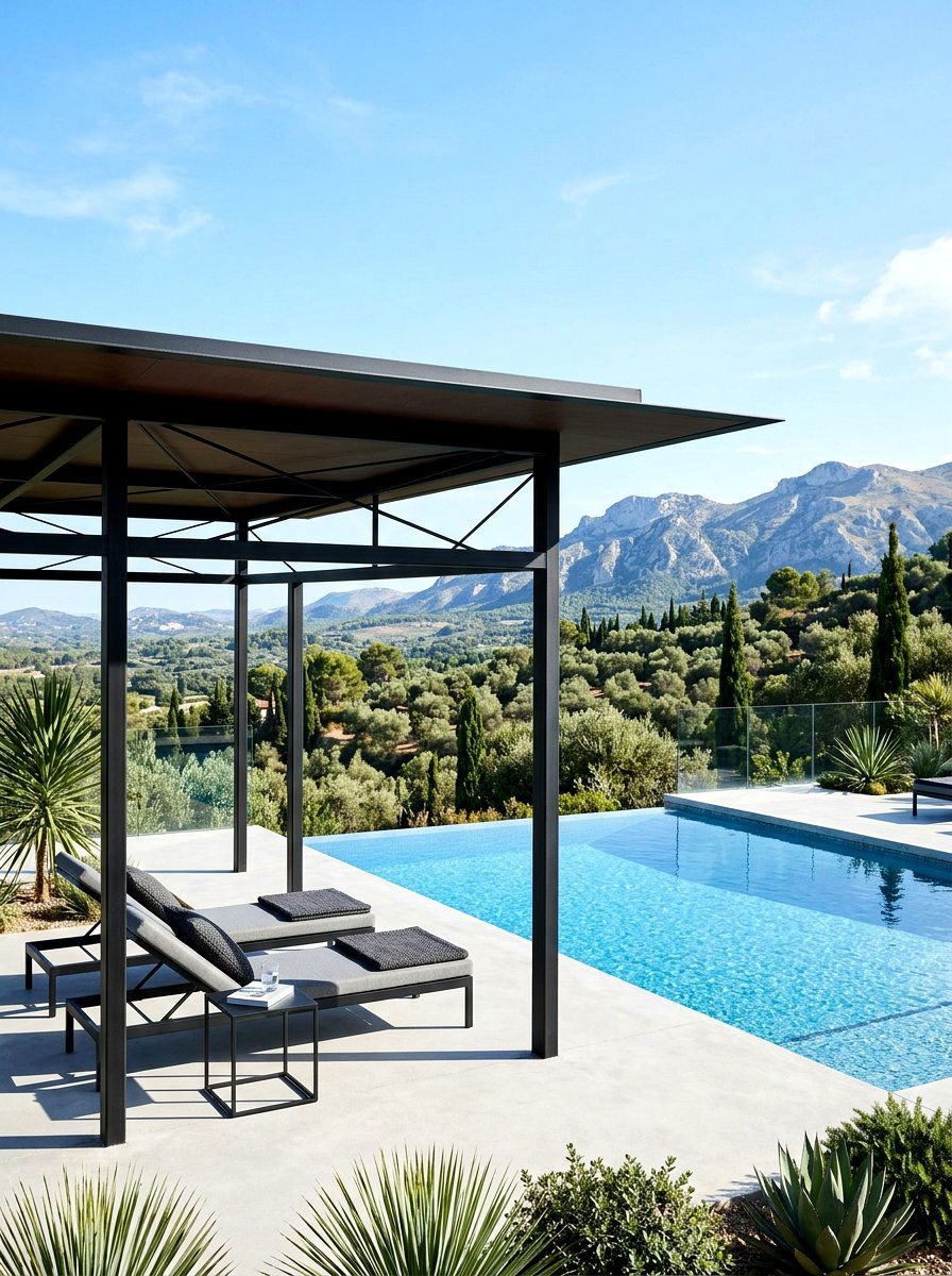 Steel Pool Pavilion - 30 pool pavilion ideas