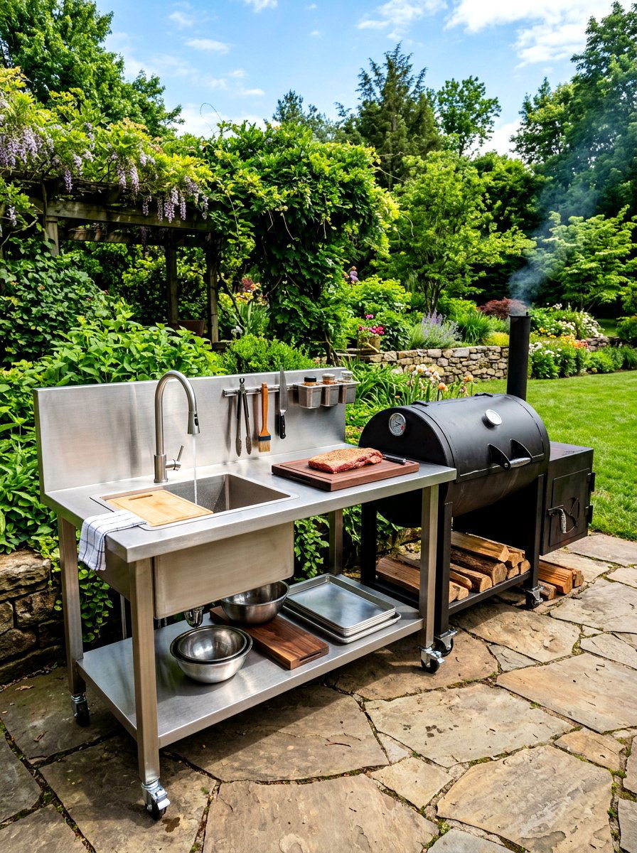 Steel Smoker Table - 30 smoker patio corner ideas