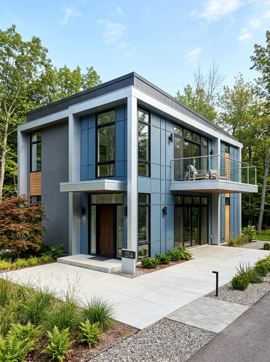 Steel blue siding - 30 house siding color ideas
