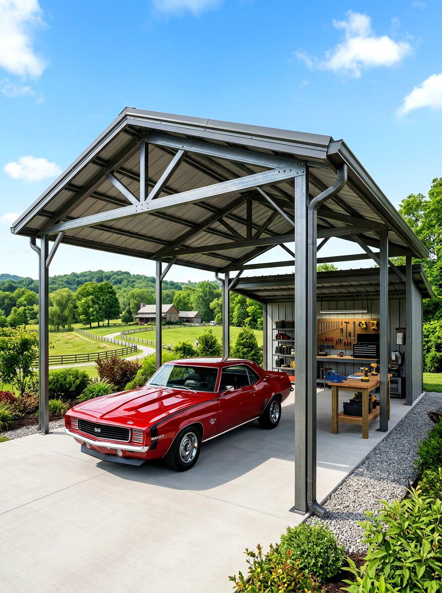 Steel carport metal patio cover - 30 metal patio cover ideas