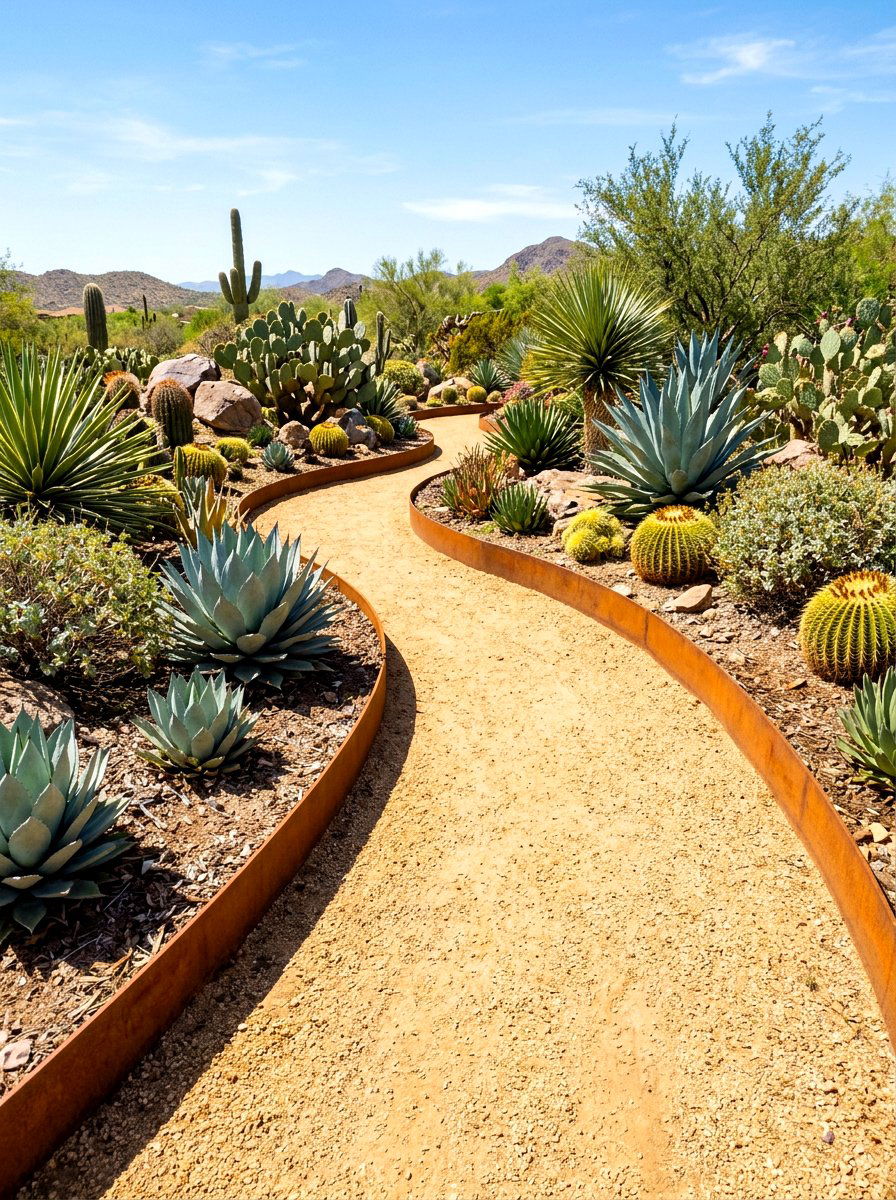 Steel edged gravel path - 30 gravel path backyard ideas
