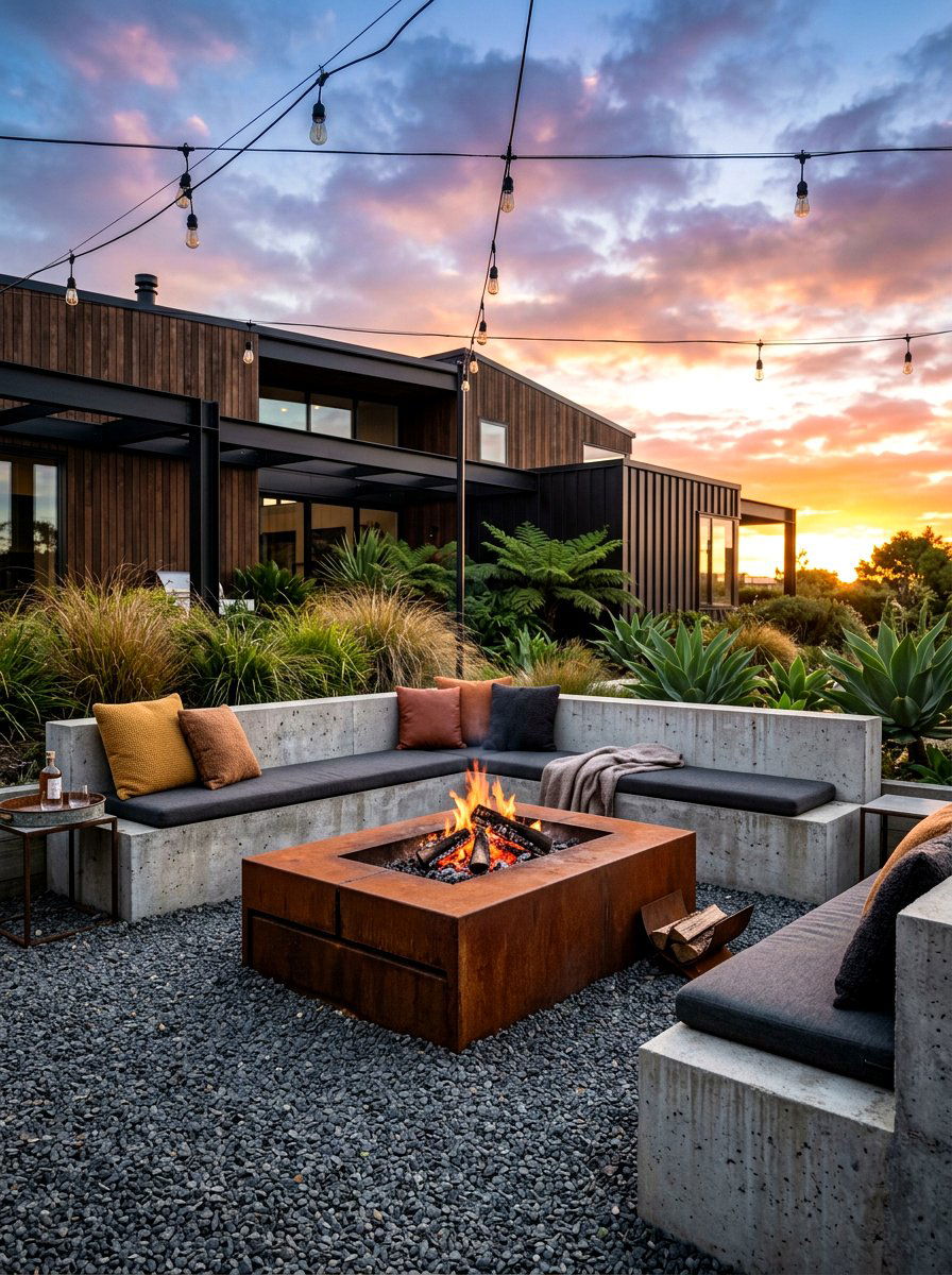Steel fire pit - 30 round fire pit ideas