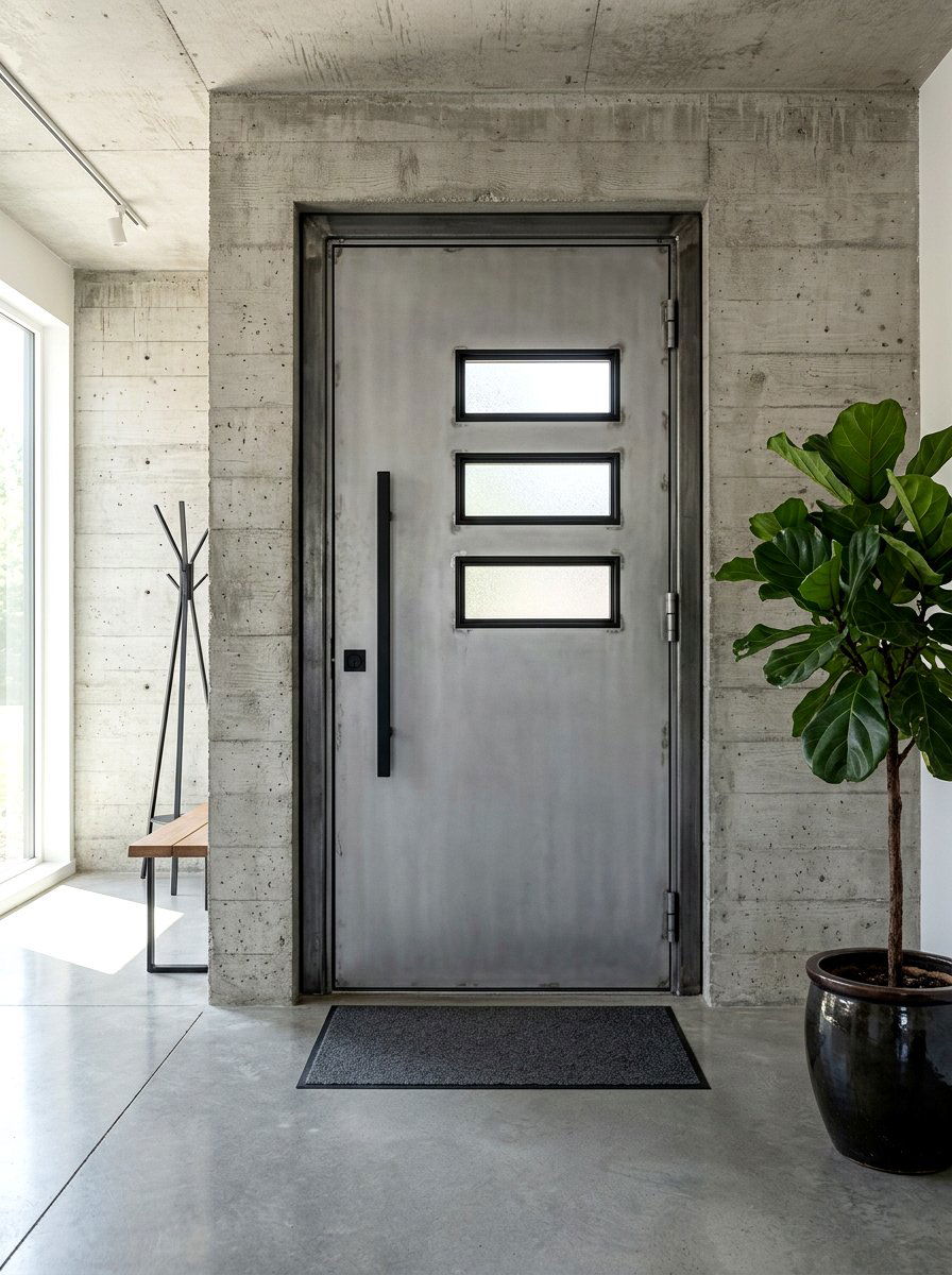 Steel front door - 30 modern front entry ideas