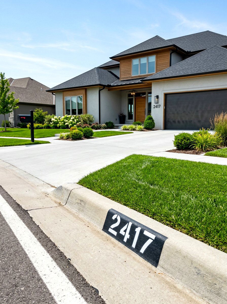 Stenciled Curb House Numbers - 30 house numbers curb appeal ideas