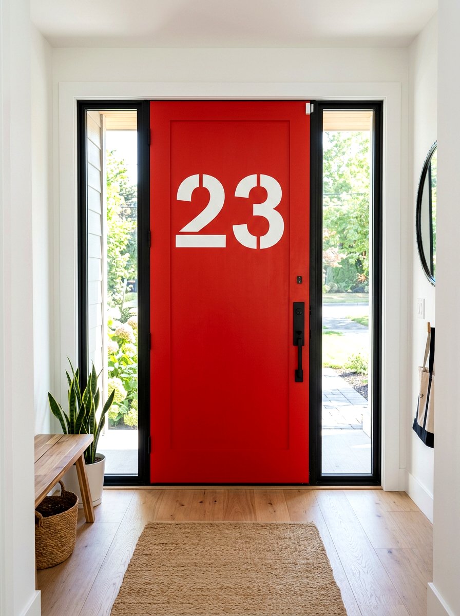 Stenciled Door Numbers - 30 house number display ideas
