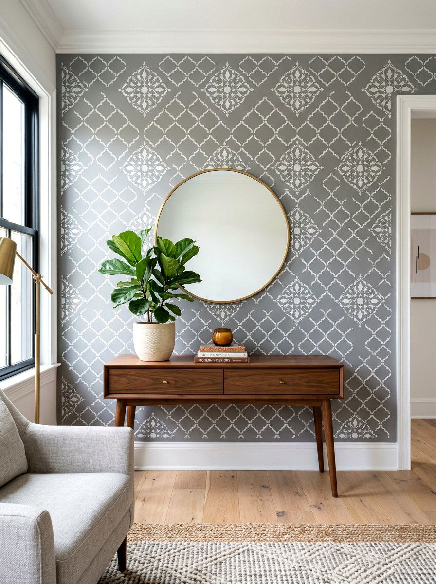 Stenciled Wall Pattern Design - 30 accent wall ideas