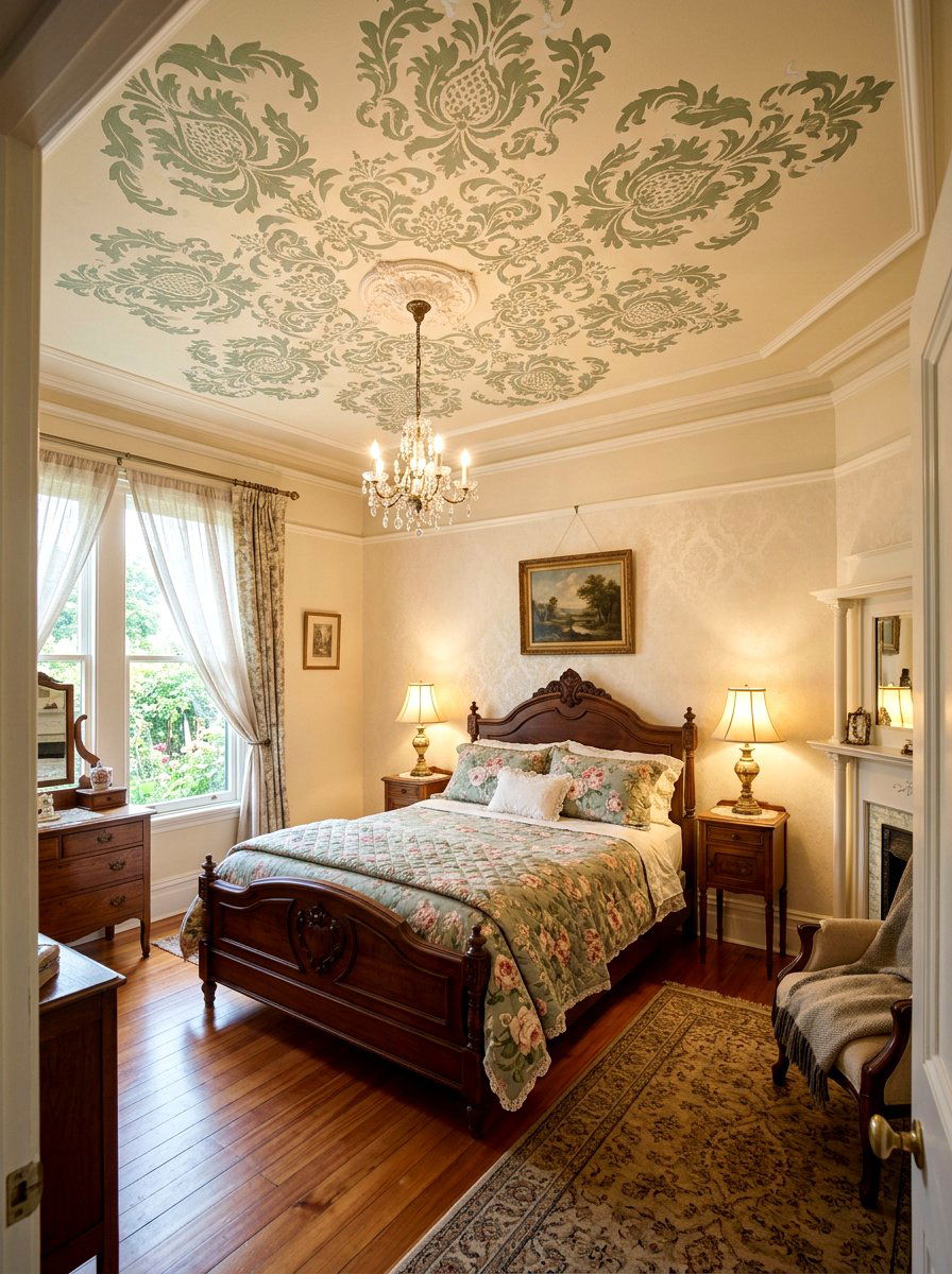 Stenciled ceiling - 30 painted ceiling ideas