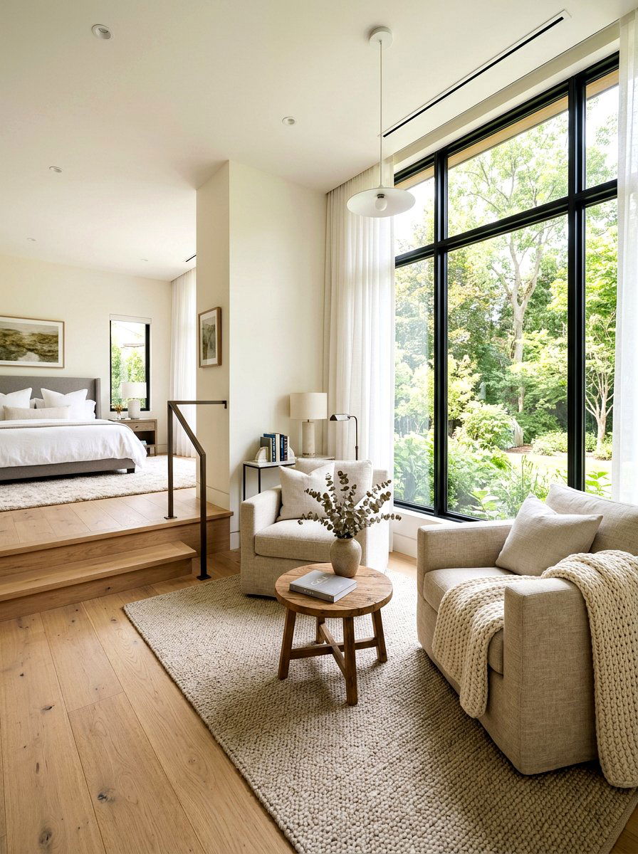 Step Down Primary Bedroom Lounge - 30 split level seating ideas