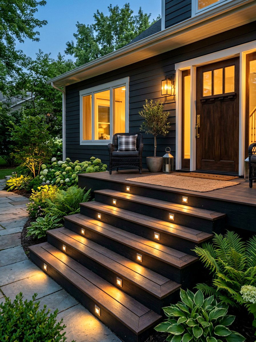 Step Lighting - 30 curb appeal ideas