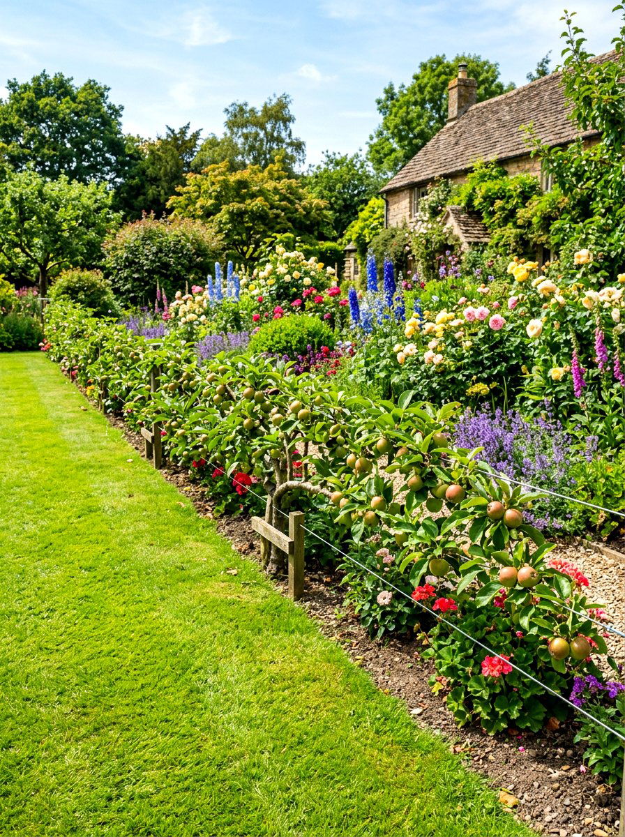 Step Over Apple Tree - 30 espalier fruit tree wall ideas