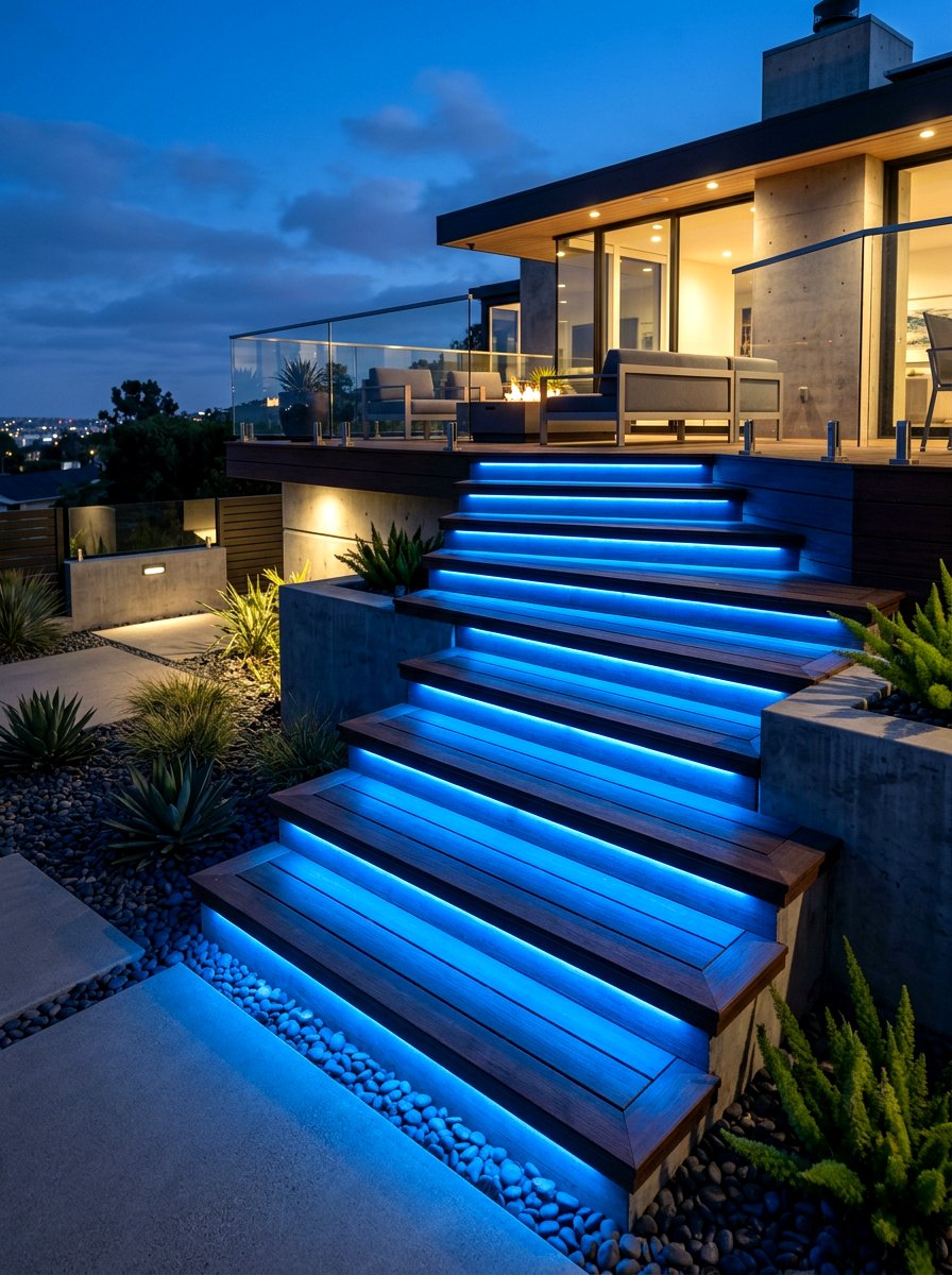 Step Strip Lighting - 30 deck lighting ideas
