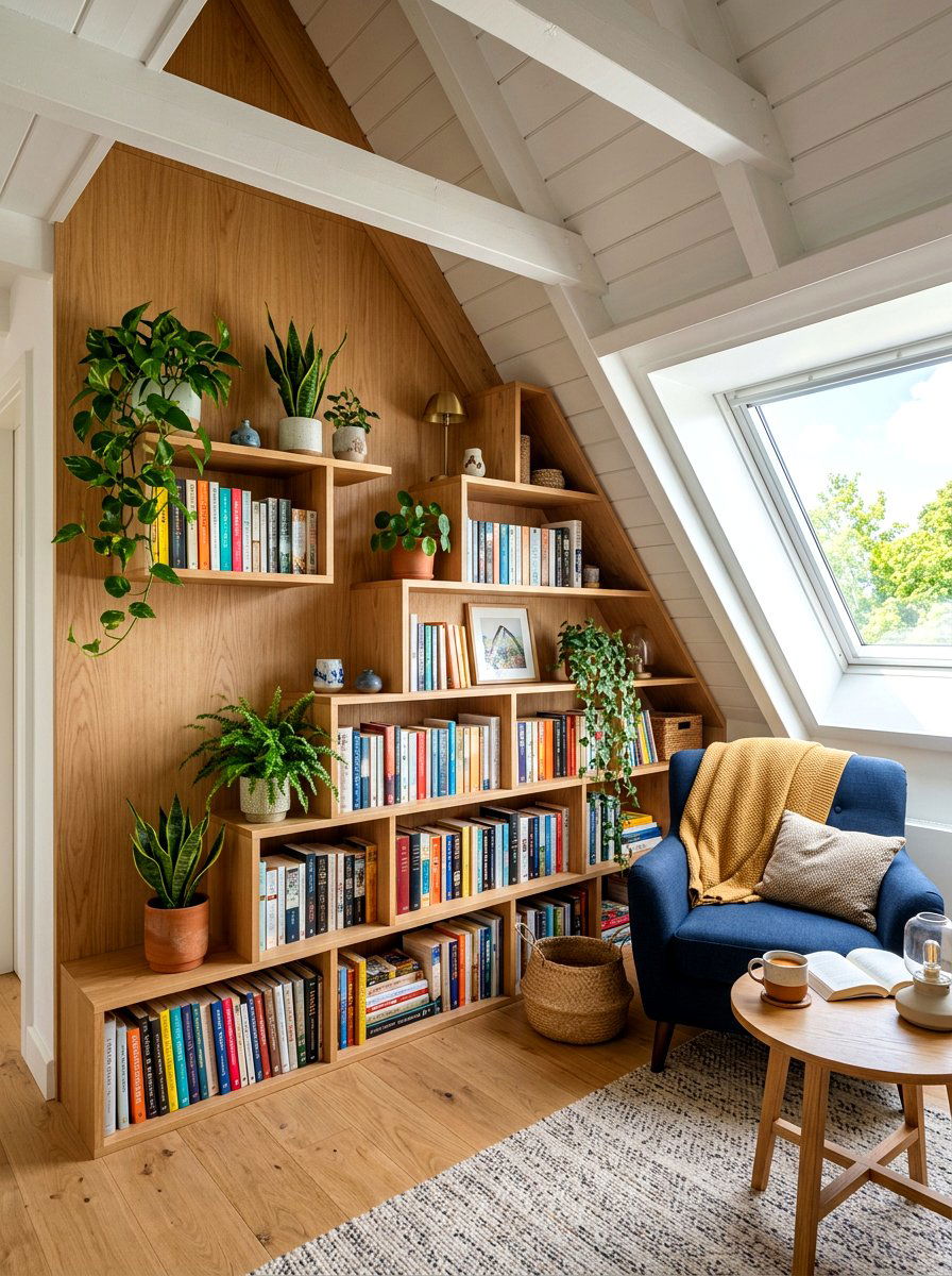 Stepped Attic Shelving - 30 eaves storage ideas