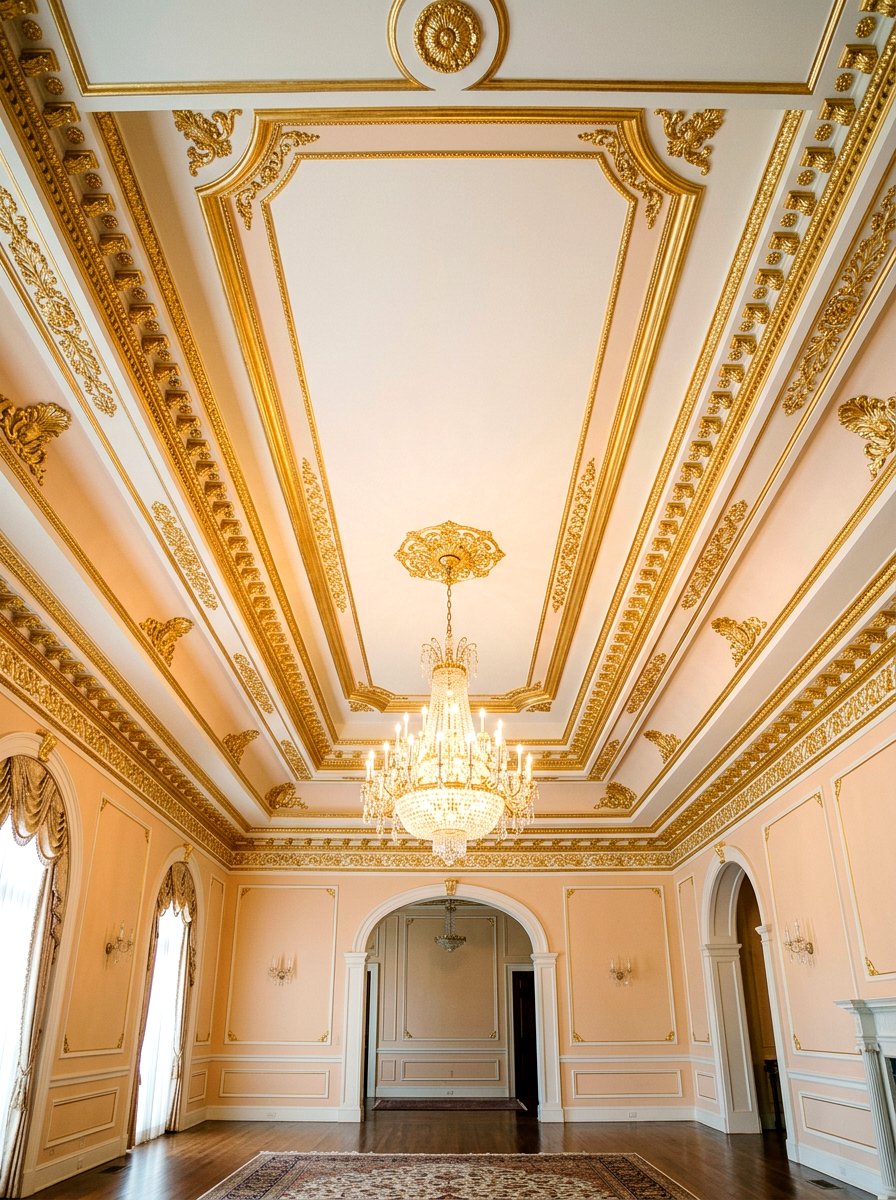 Stepped Ceiling Molding - 30 art deco bathroom ideas