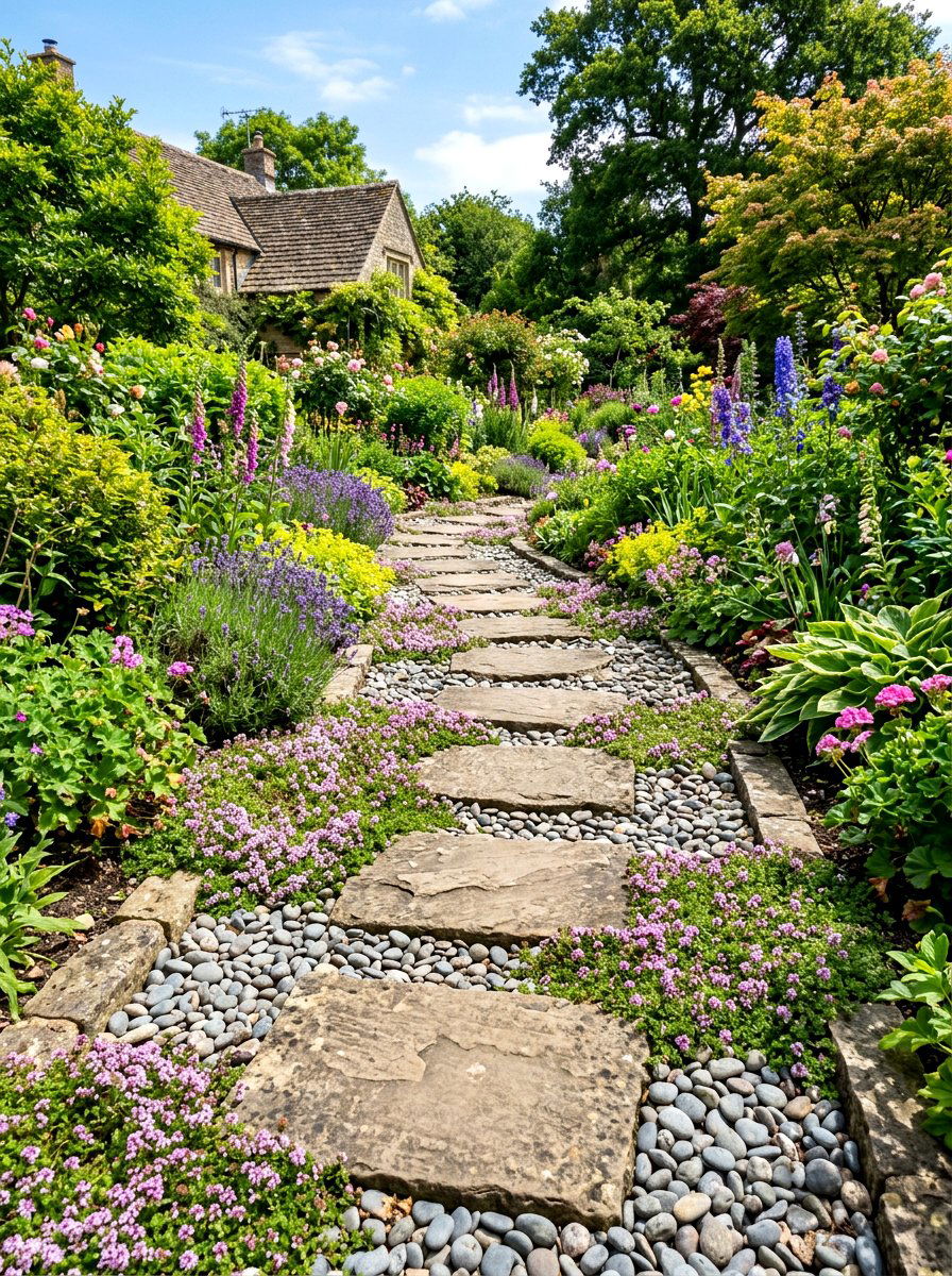 Stepping Stone Garden Path - 30 rainwater garden ideas