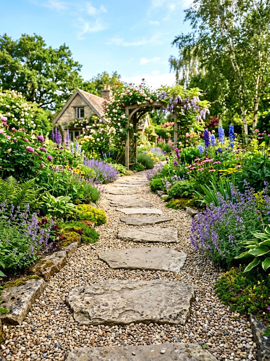 Stepping Stone Gravel - 30 gravel walkway ideas