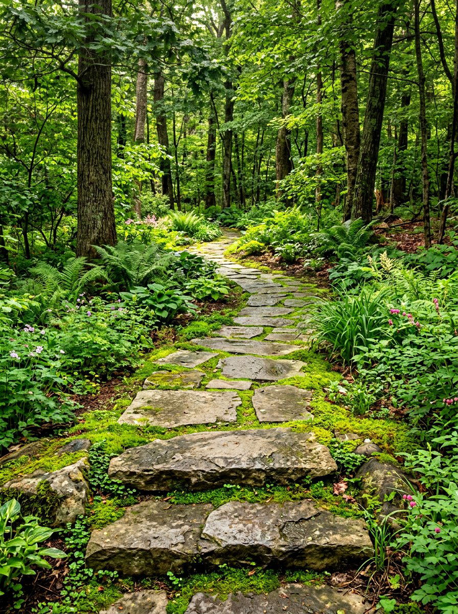 Stepping Stone Path - 30 simple landscaping ideas