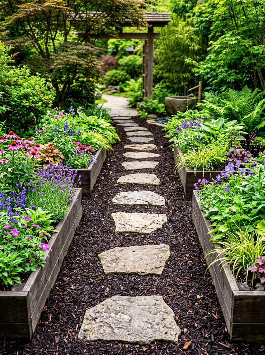 Stepping Stone Path - 30 raised bed path ideas