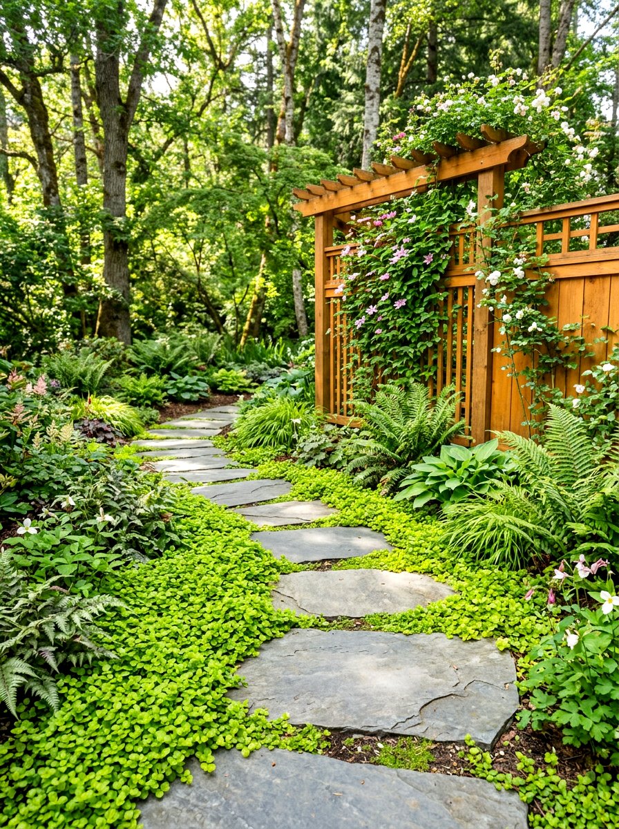 Stepping Stone Path and Screen - 30 AC unit landscaping ideas