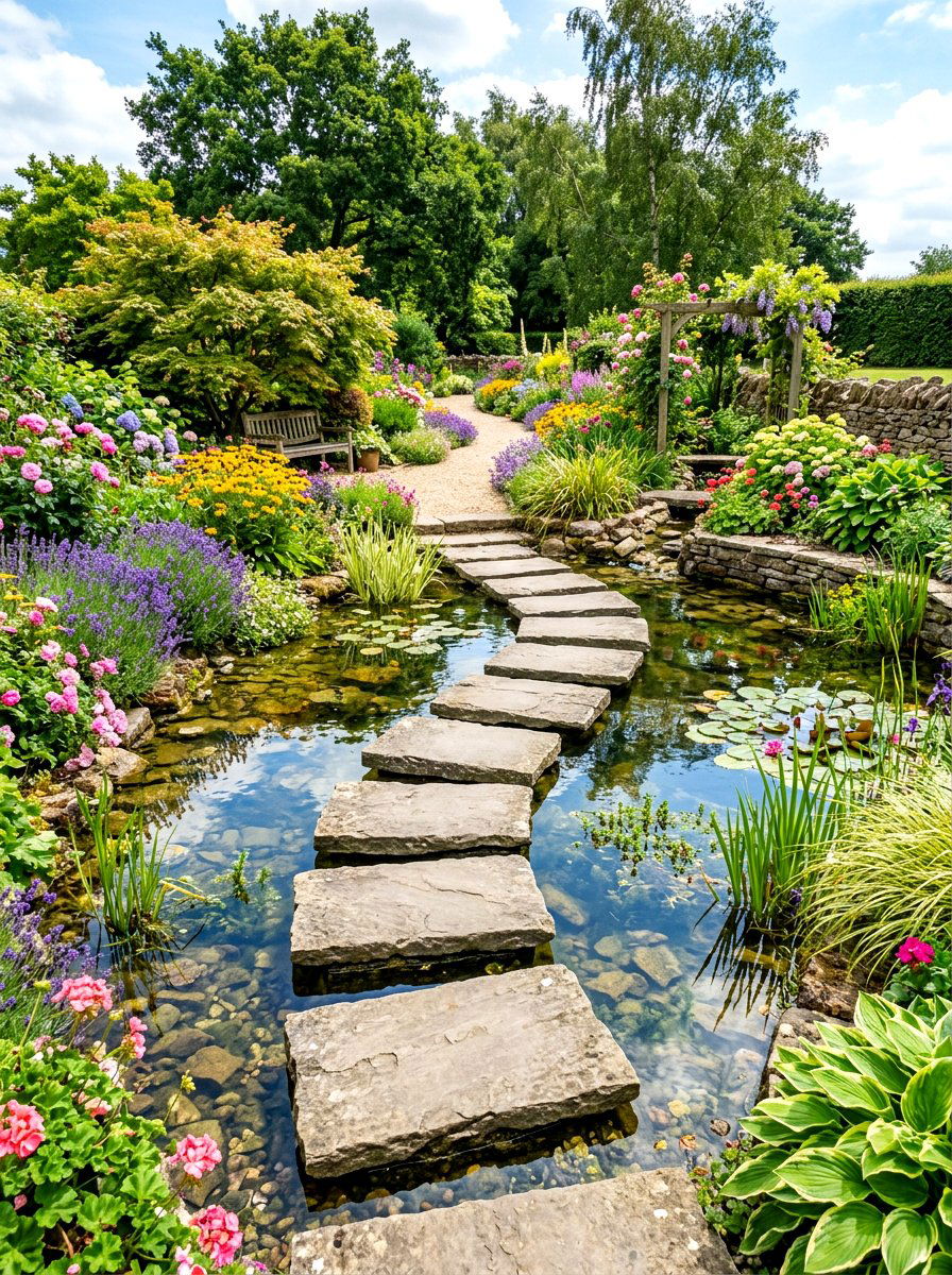 Stepping Stone Pond - 30 backyard pond ideas