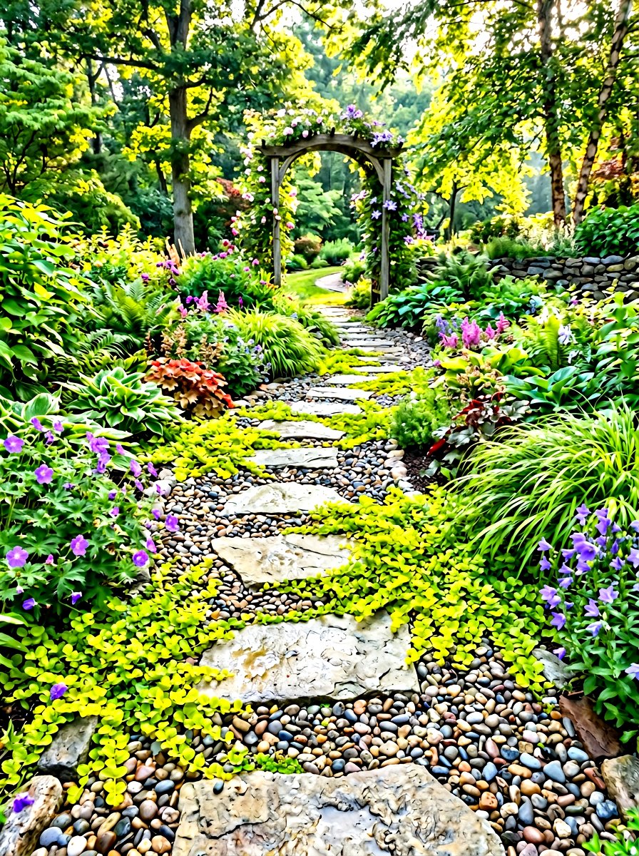 Stepping Stone Swale - 30 swale landscaping ideas