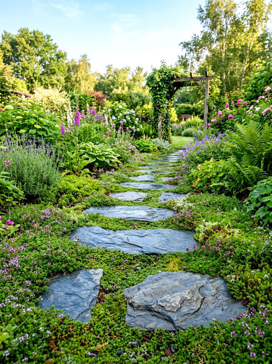Stepping Stone Trail - 30 low water backyard ideas