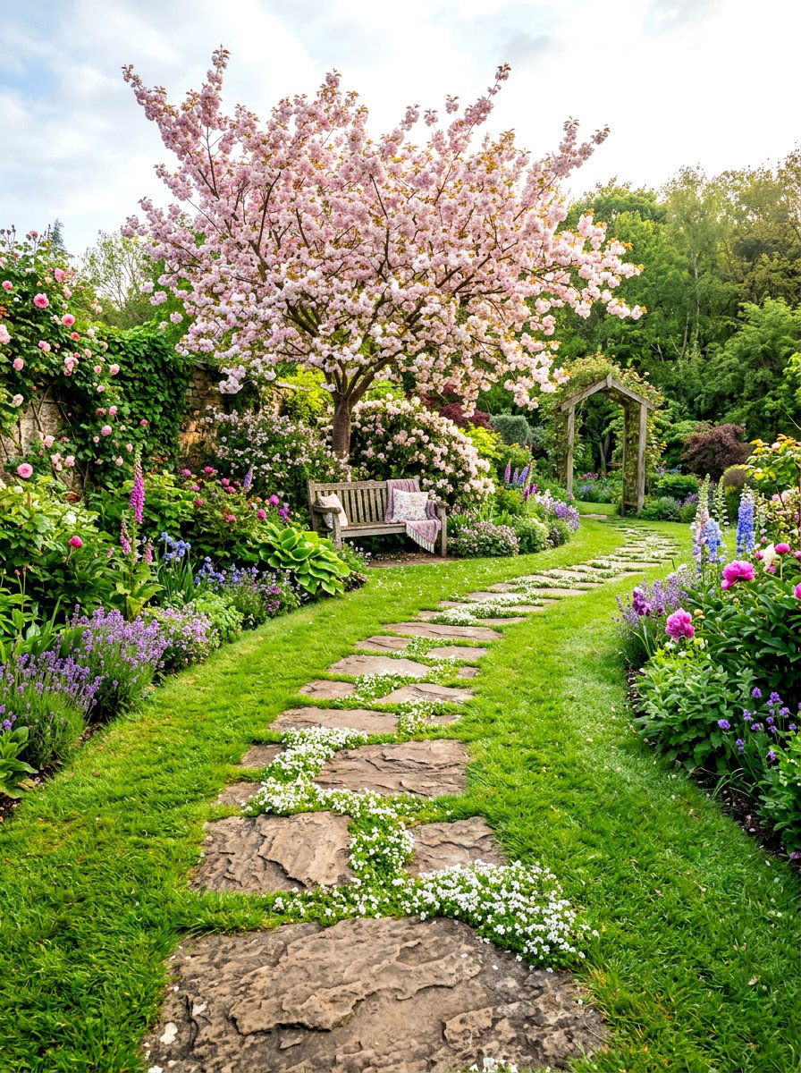 Stepping Stone Walkway - 30 budget garden ideas