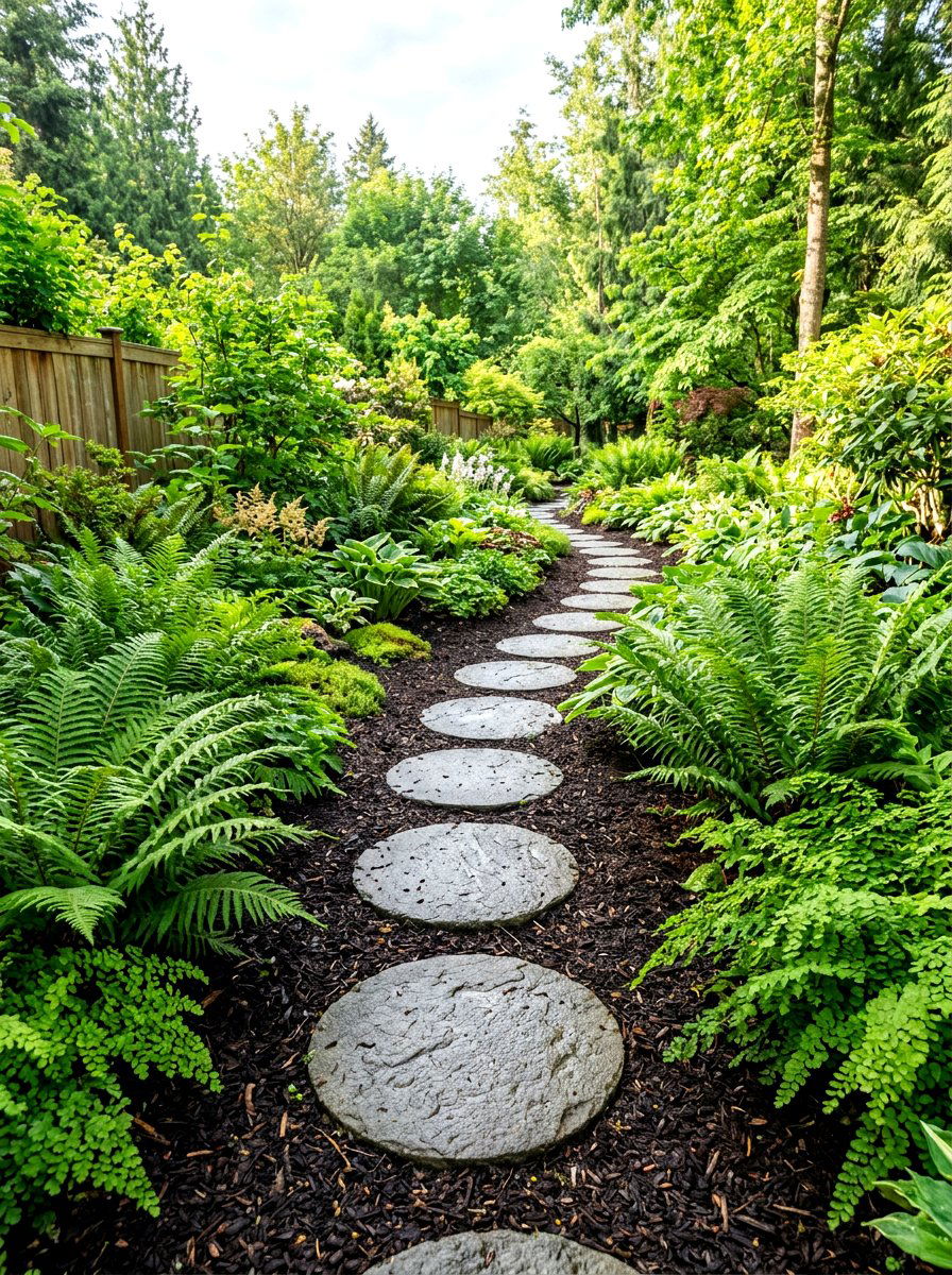Stepping stone garden path - 30 cottage front yard garden ideas