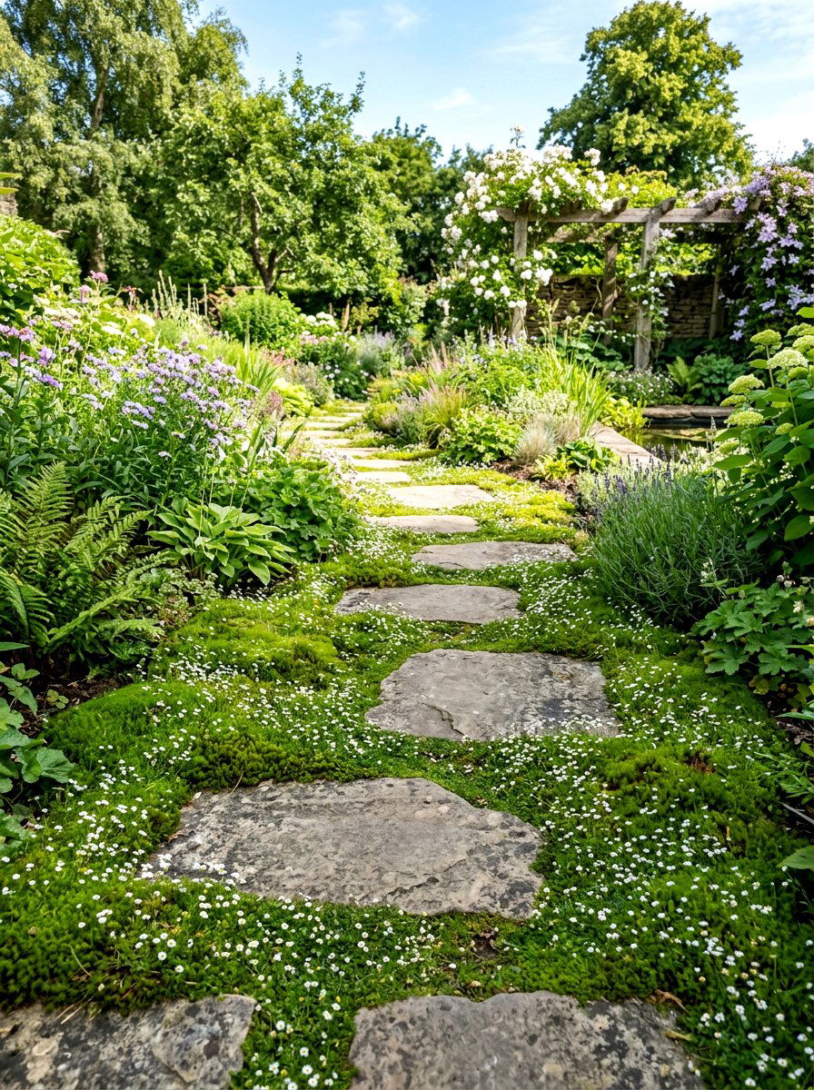 Stepping stone garden - 30 curb strip planting ideas