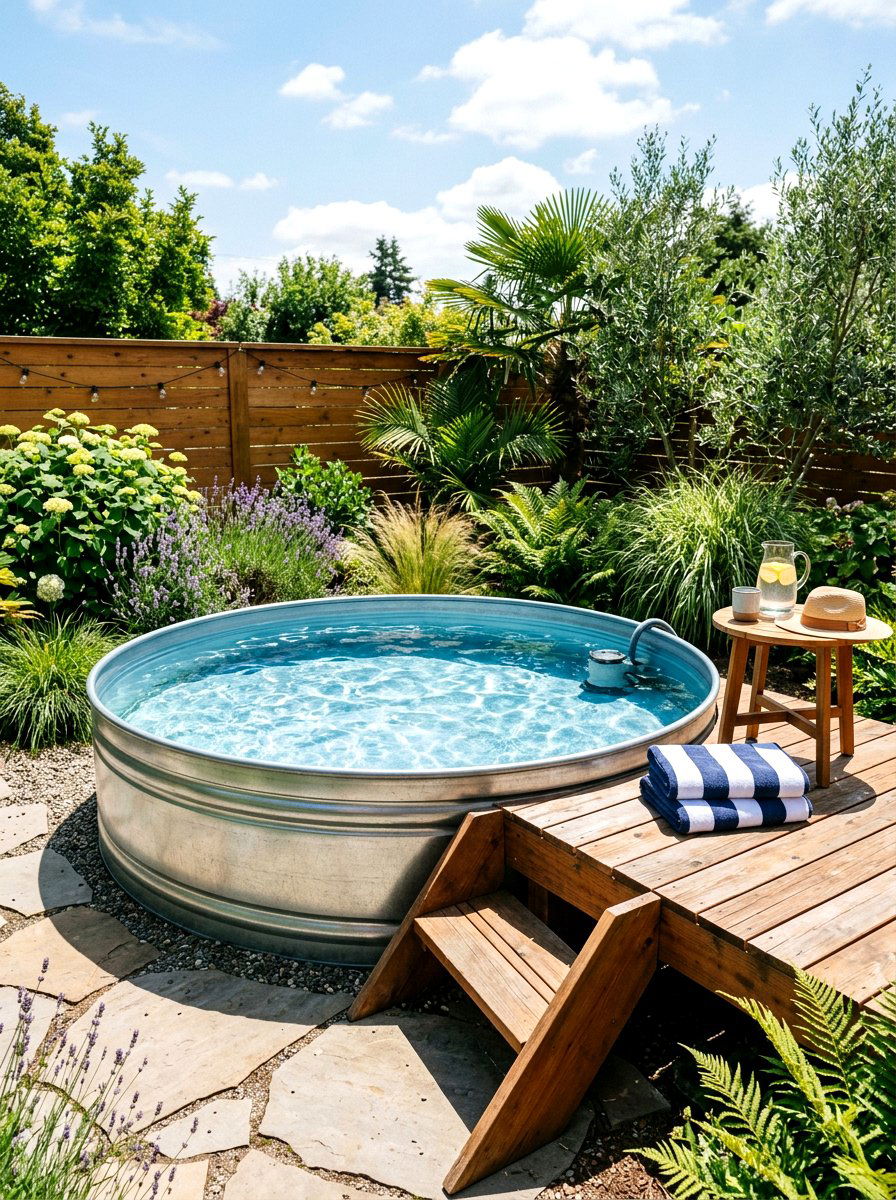 Stock Tank Pool - 30 budget patio ideas