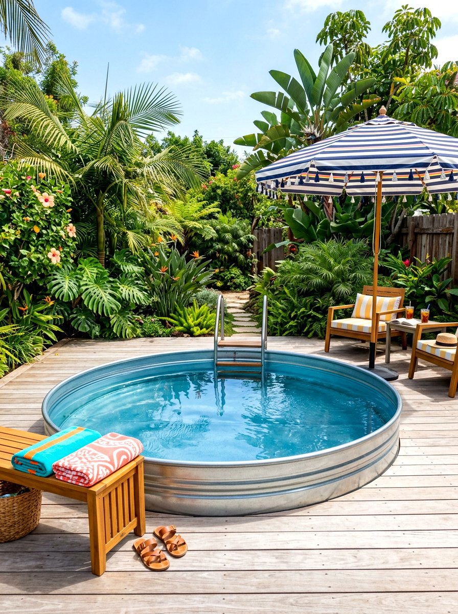 Stock Tank Pool - 30 family backyard ideas