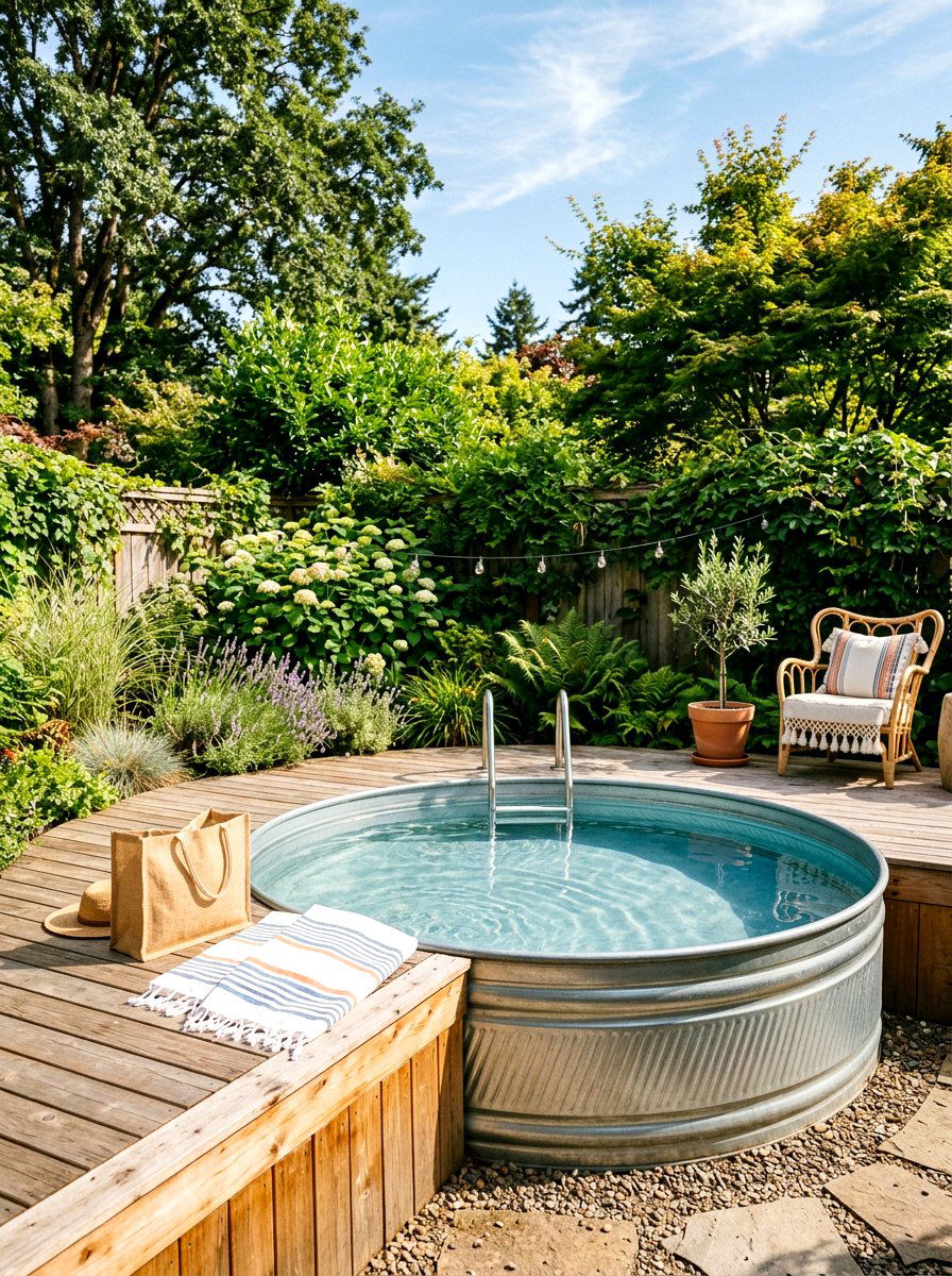 Stock Tank Pool - 30 small backyard ideas