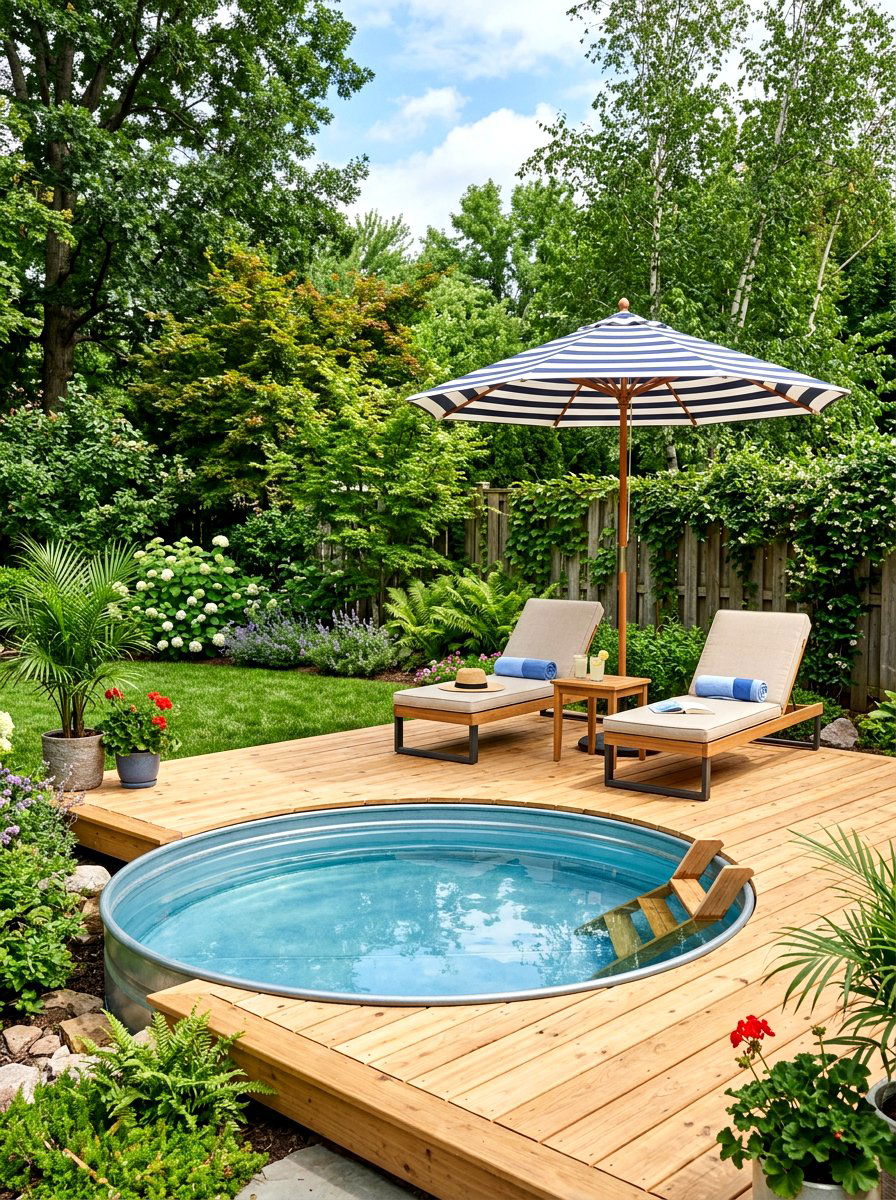 Stock Tank Pool - 30 summer entertaining patio ideas