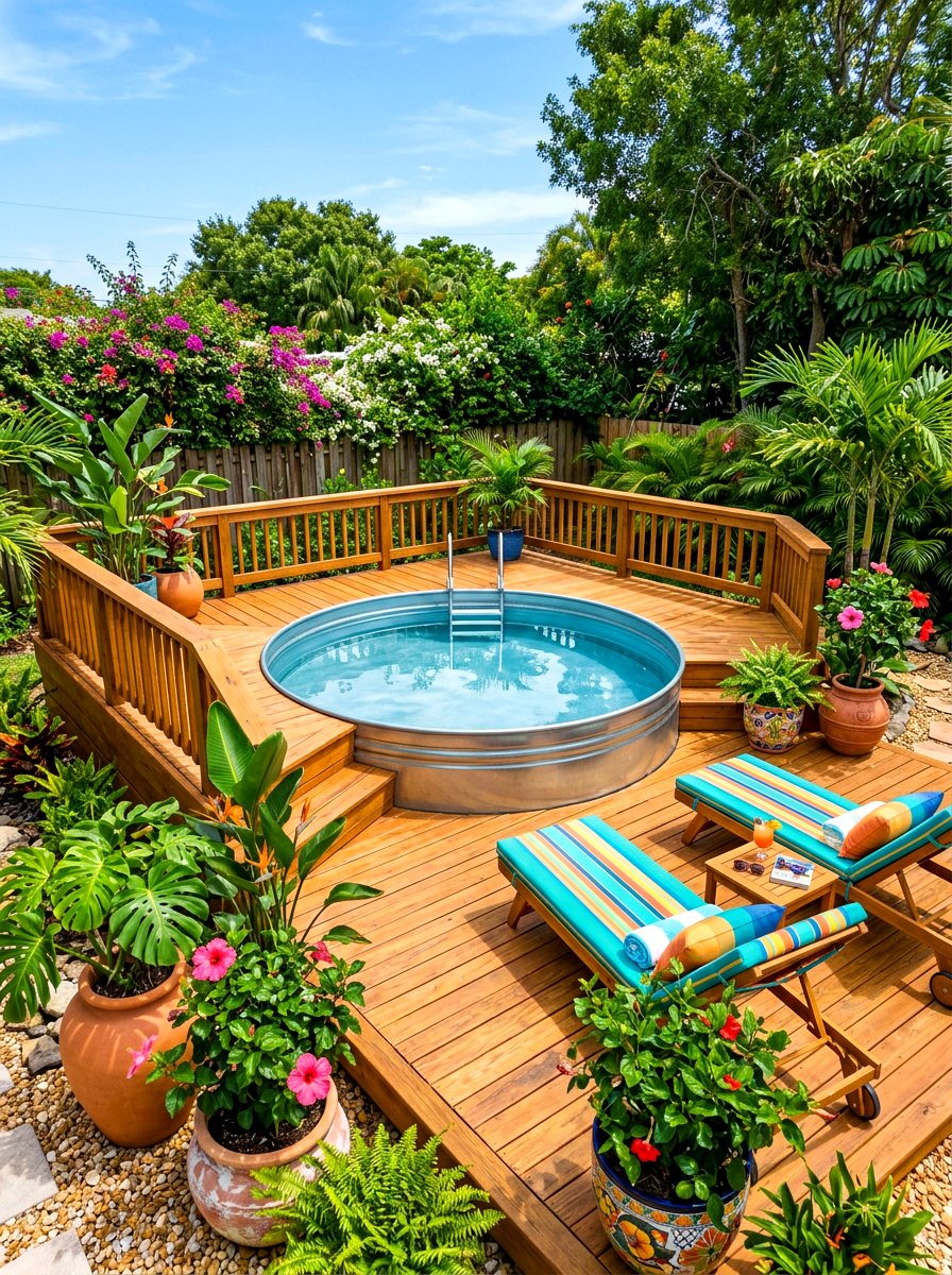 Stock Tank Pool - 30 backyard hosting aesthetic ideas