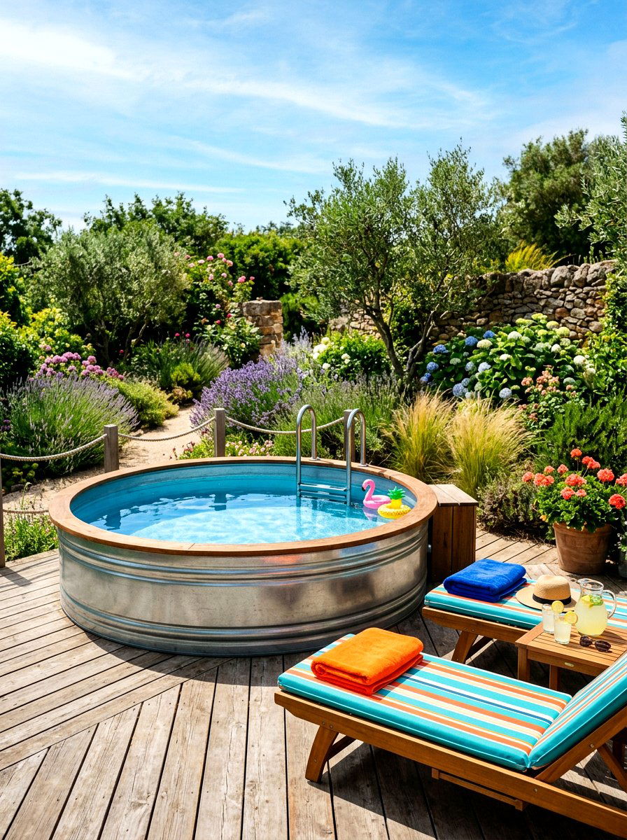 Stock Tank Pool - 30 Pinterest backyard makeover ideas