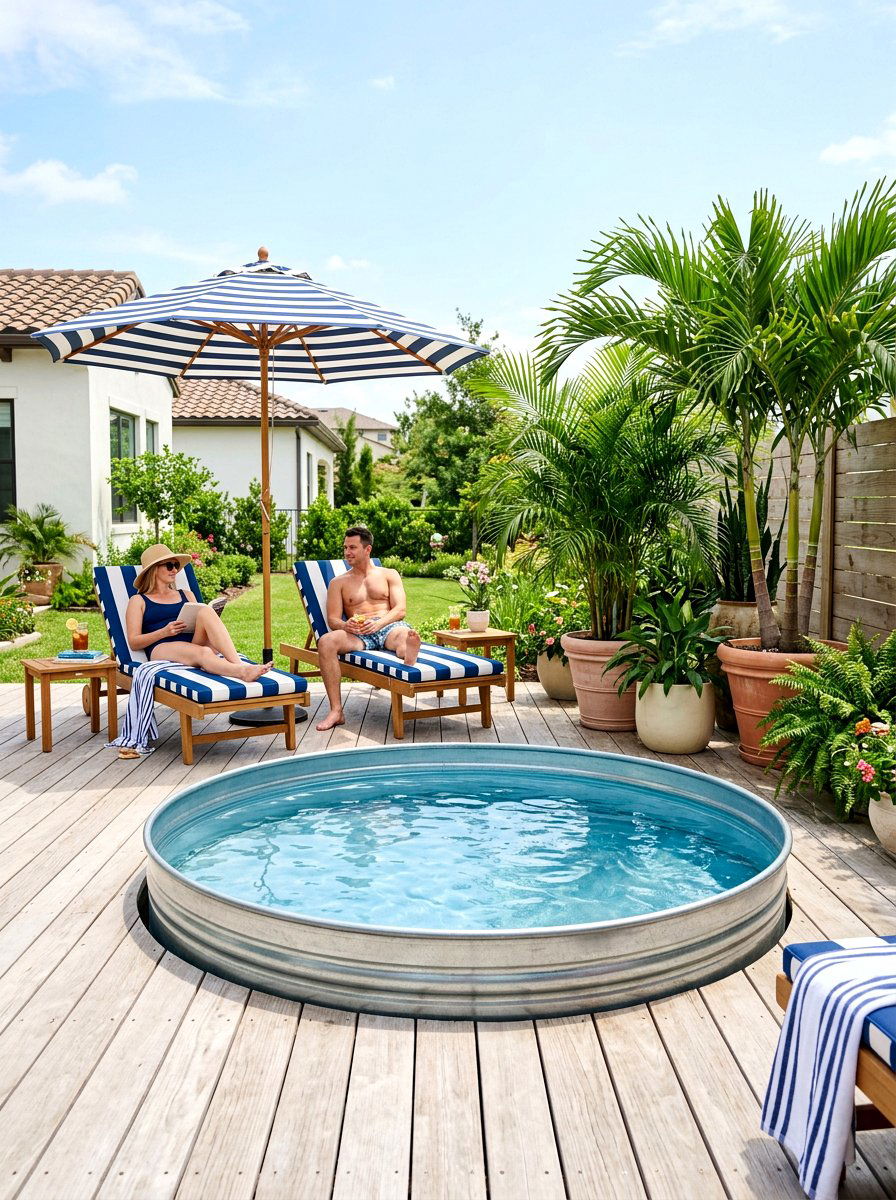 Stock Tank Pool - 30 bohemian backyard ideas