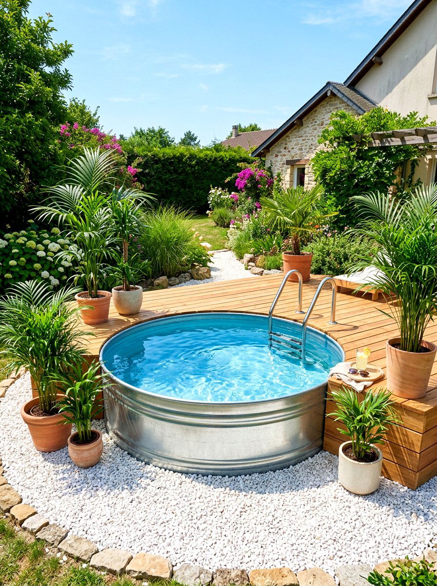 Stock Tank Pool - 30 budget backyard ideas