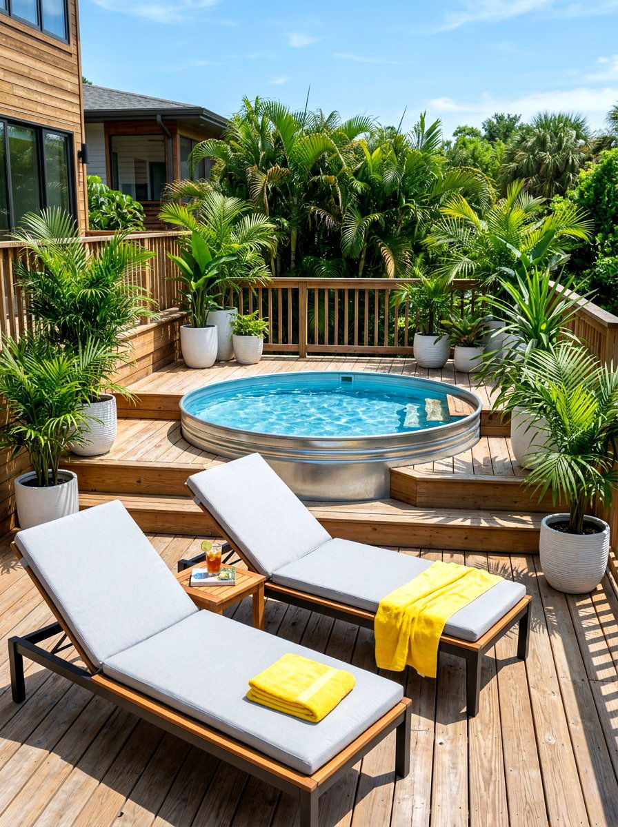 Stock Tank Pool Deck - 30 backyard entertaining zone ideas