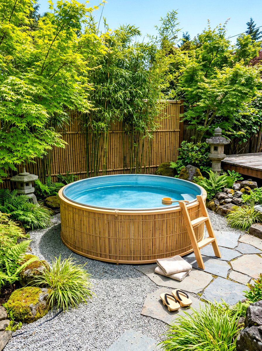 Stock Tank Pool With Bamboo Fence - 30 stock tank pool ideas